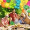 187 Pcs Summer Tropical Balloons Garland Arch Kit, Hawaiian Luau Party Decorations, Hot Pink Fruit Green Lake Blue Flamingo Coconut Tree Balloon for Beach Aloha Pool Birthday Baby Shower